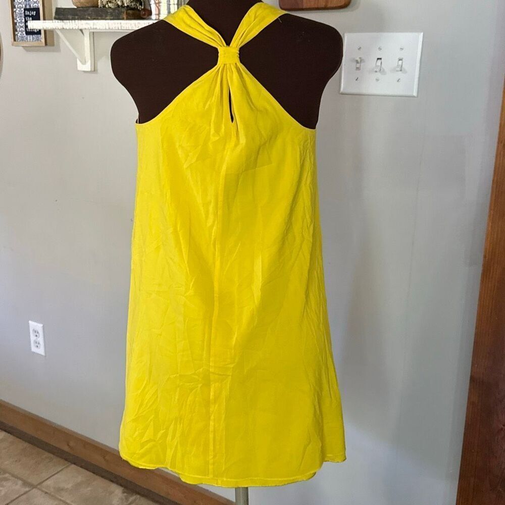 Alice and Olivia women’s tank mini dress size XS yellow silk twist back beach re - Picture 4 of 9